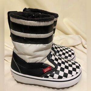Vans Youth Kids Slip On Zip Up Checkerboard Vansguard Snow Boots Size 11